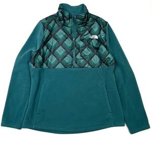 The North Face 1/4 Zip Turquoise Fleece Pullover Size Large